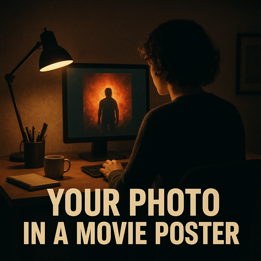 Sua foto em pôster de filme