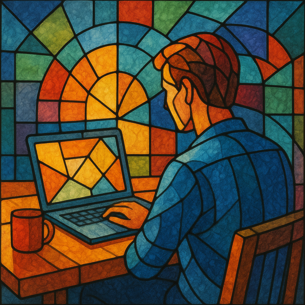 Retrato em vitral