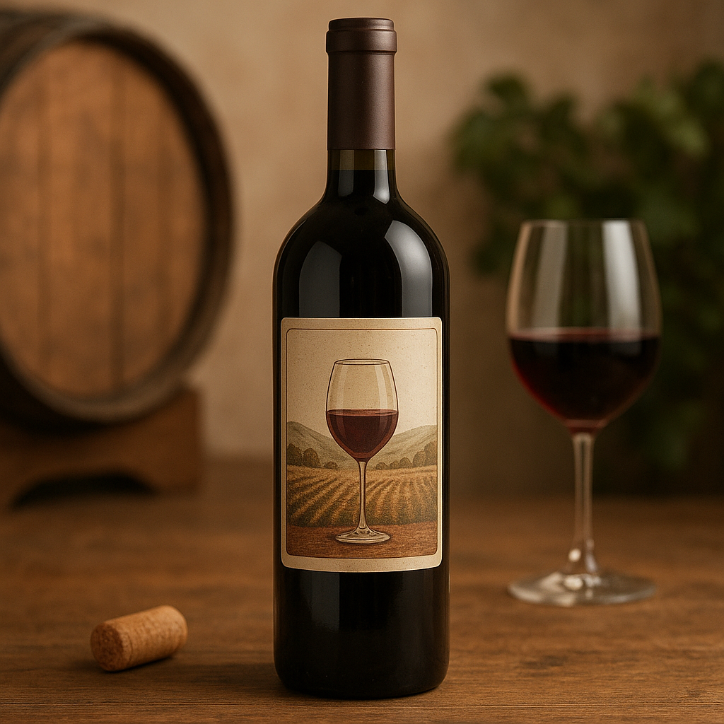 Wine label or craft beverage still